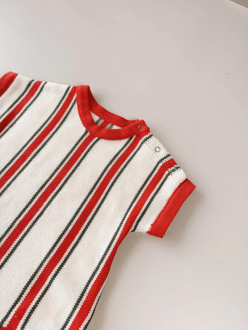 Retro Stripe Cotton Stripe Romper