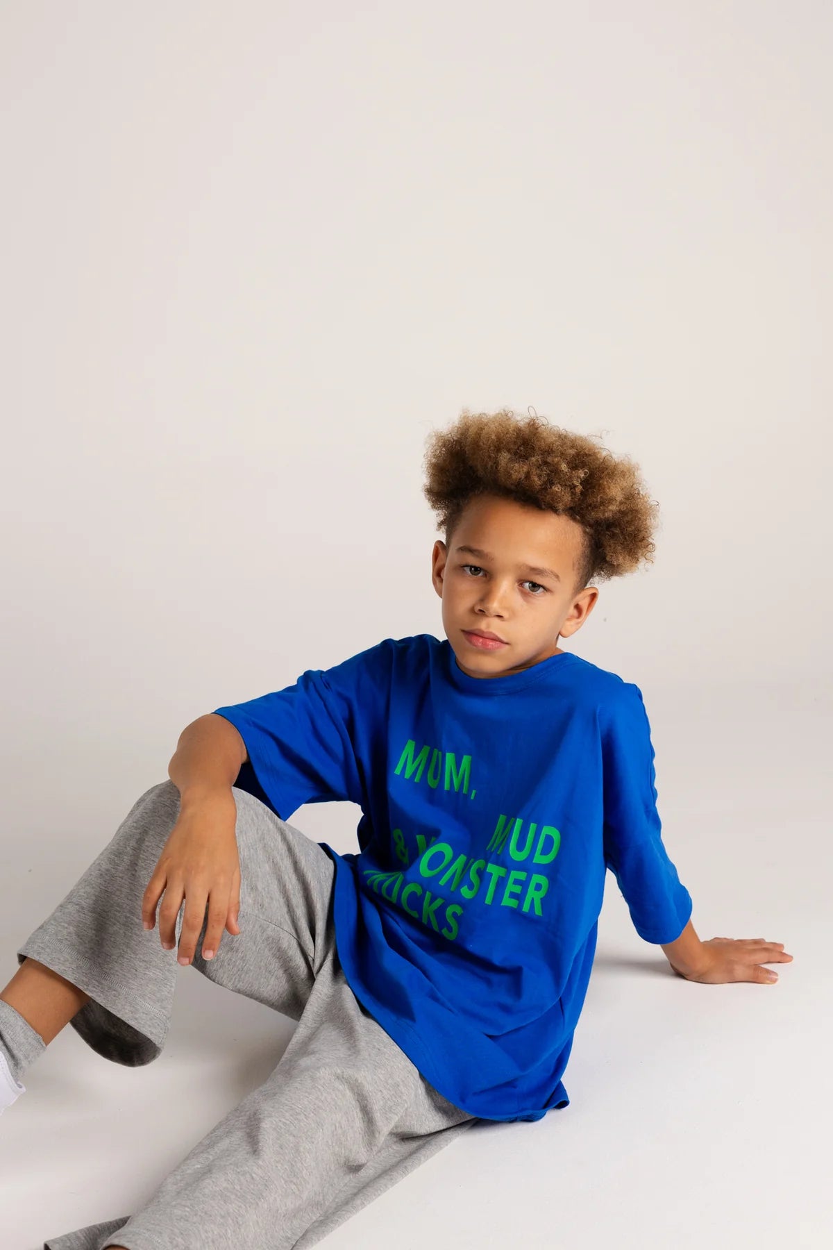 MMM Tee in Lime/Blue