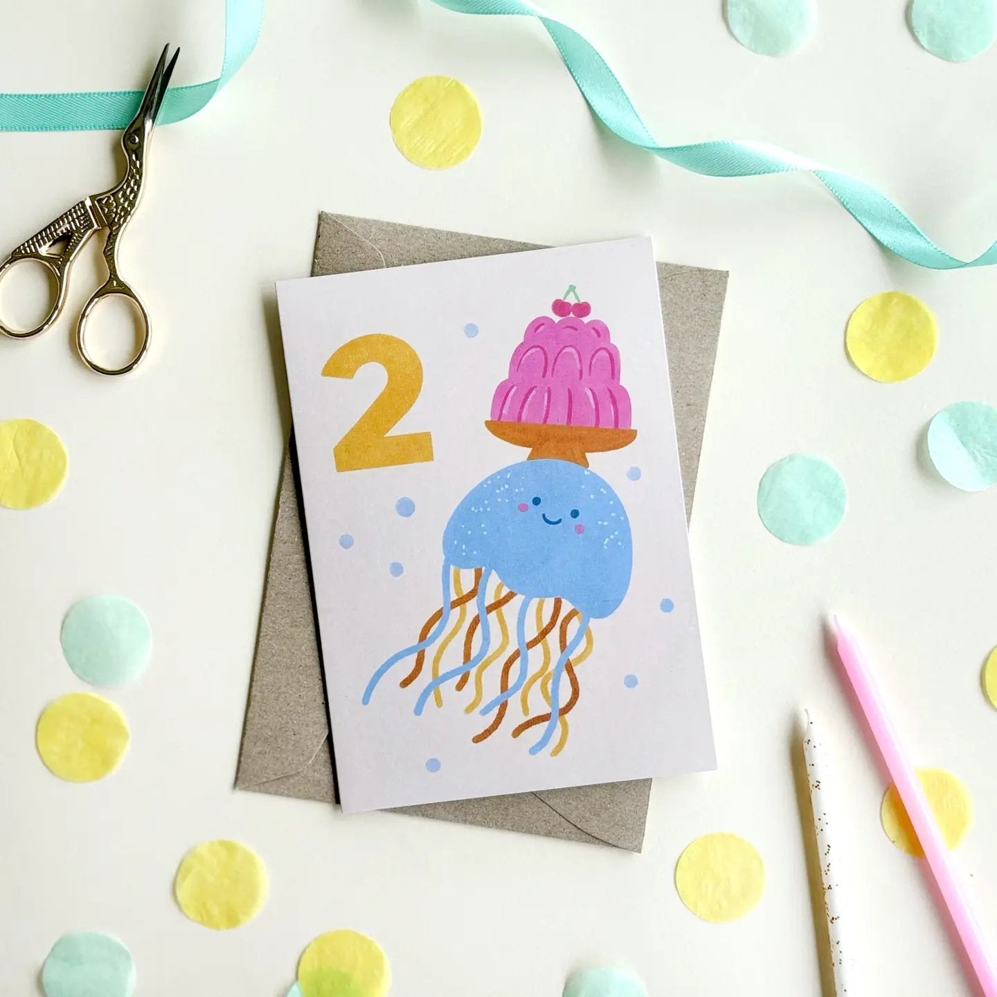 Lauren Sissons ~ Age 2 Jellyfish Birthday Card