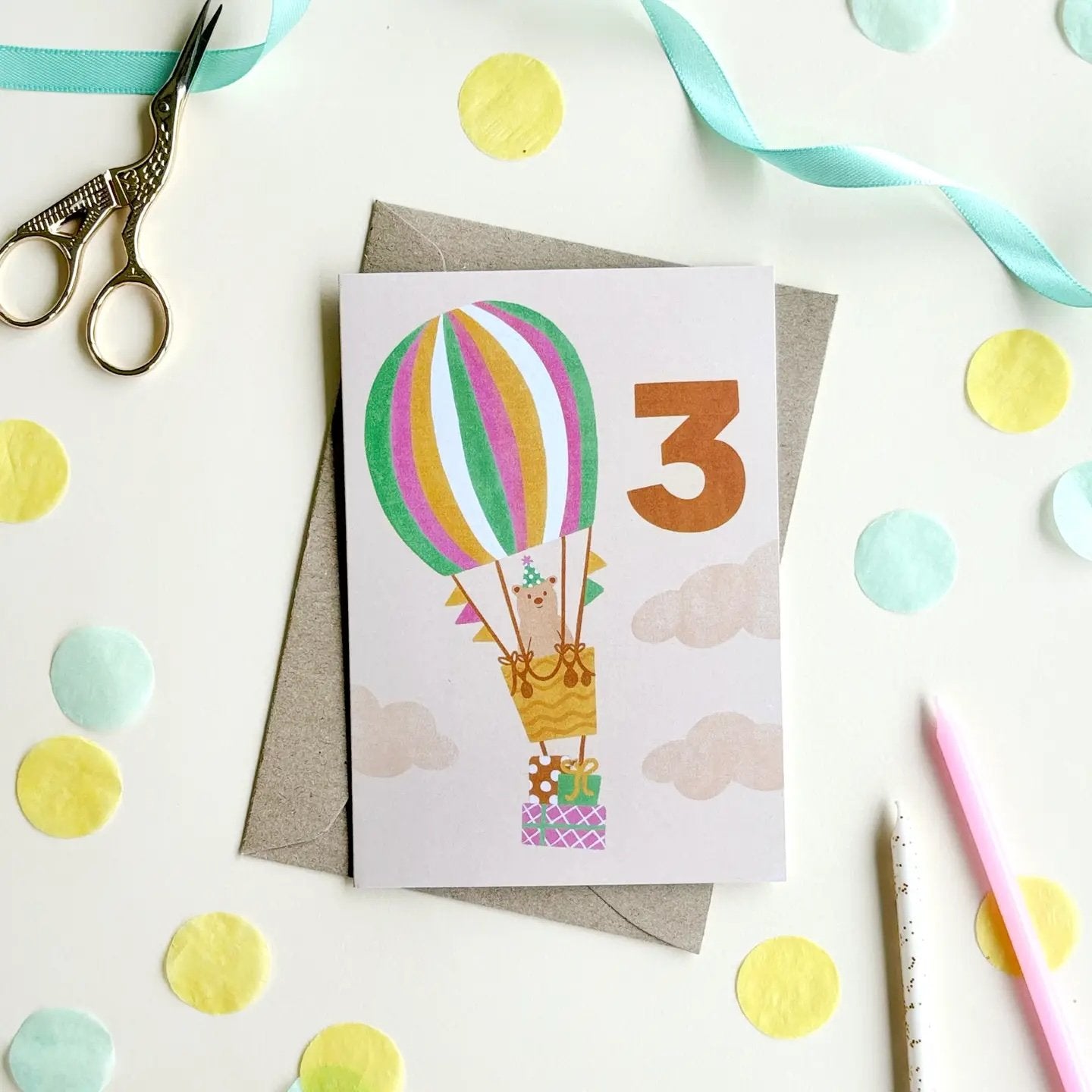 Lauren Sissons ~ Age 3 Bear Birthday Card