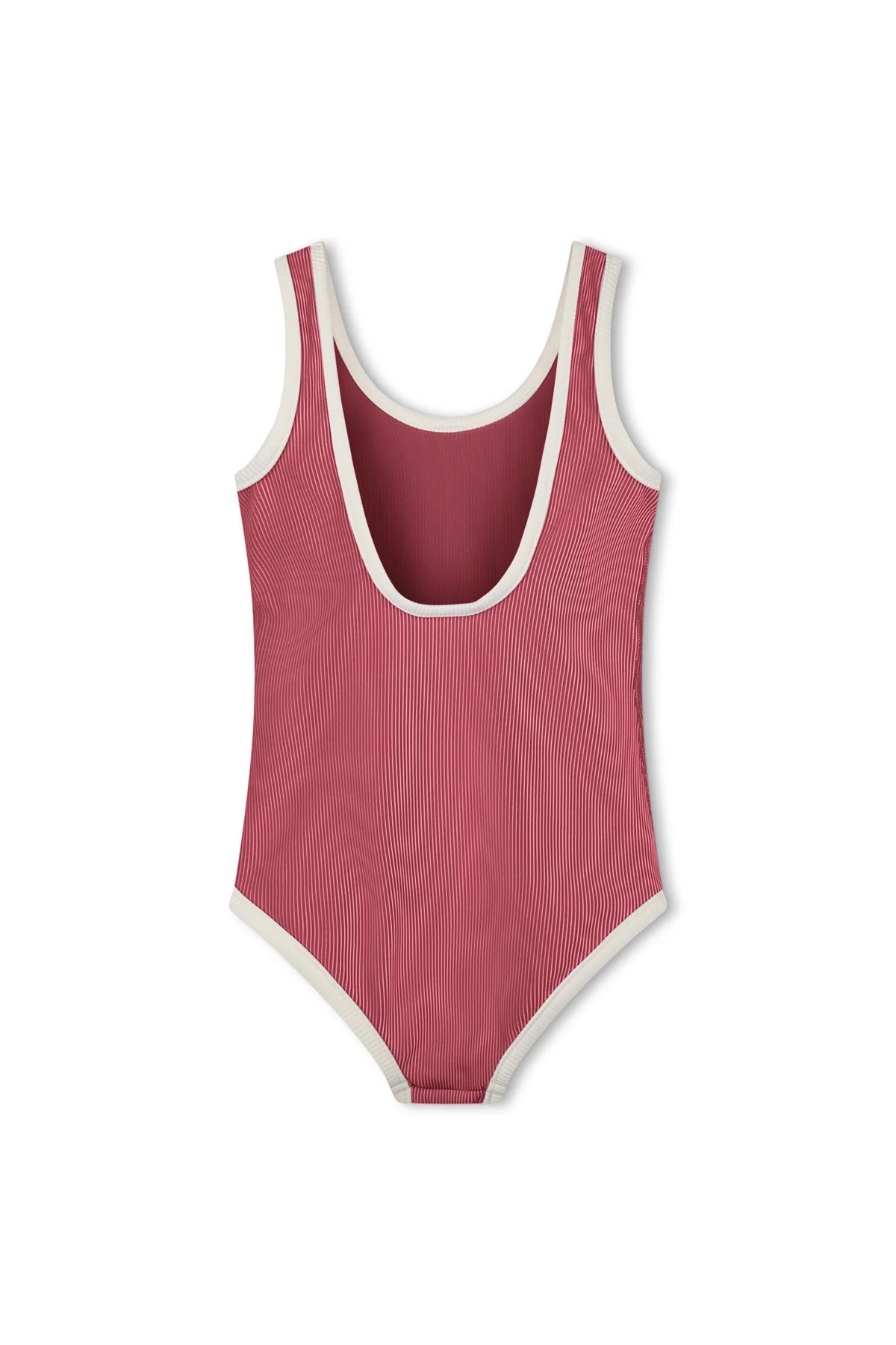 Mini Stripe Scoop One Piece - Clay Red