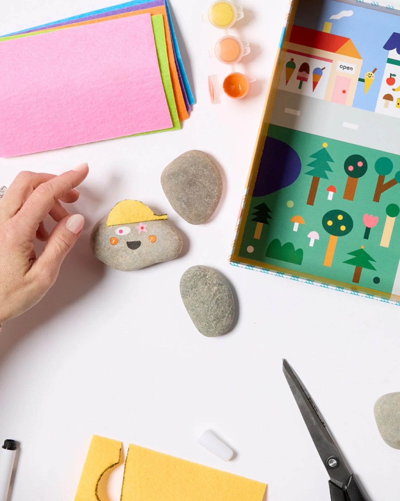 Kids Rock Painting - Cool Faces