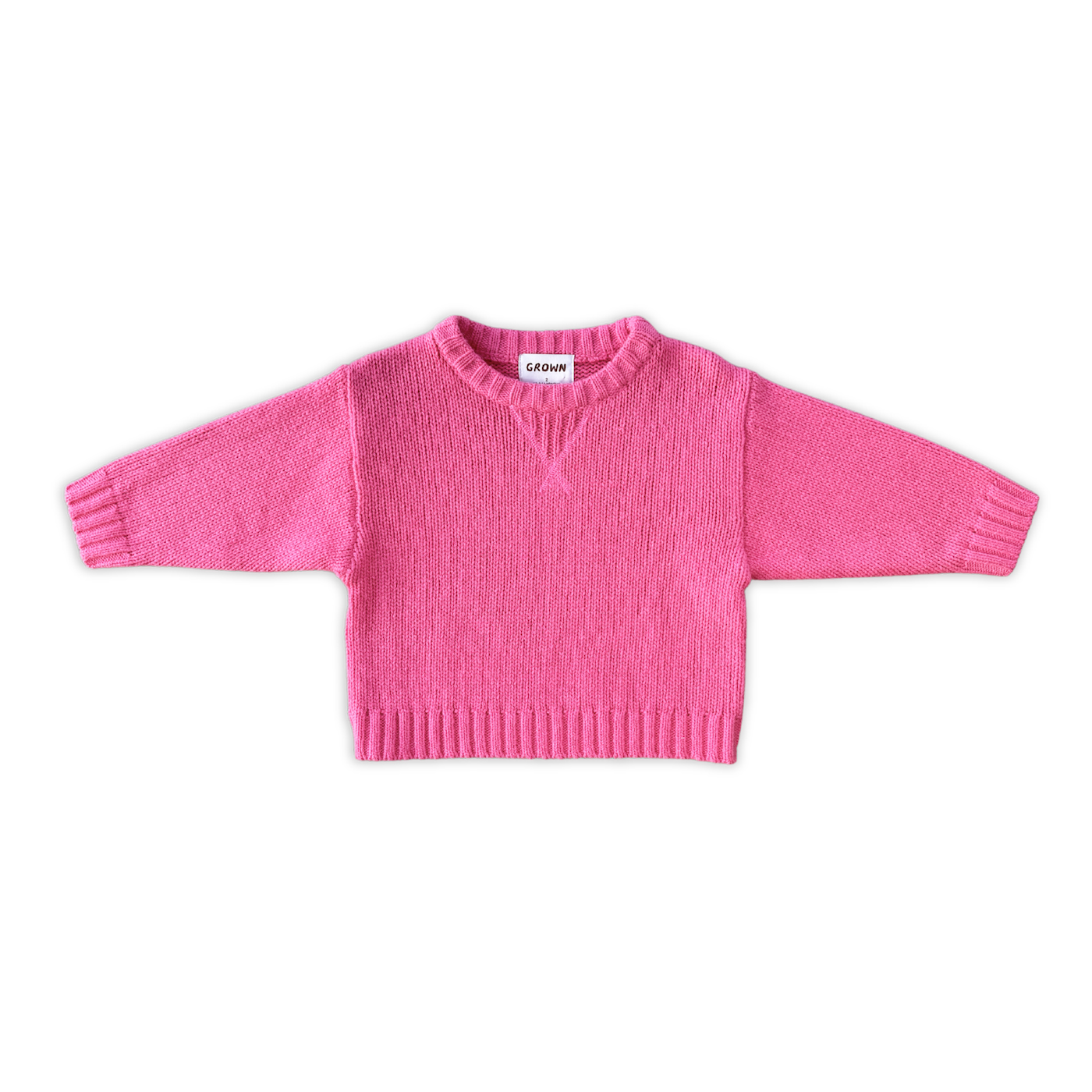 Merino Blend Knit Pullover - Raspberry