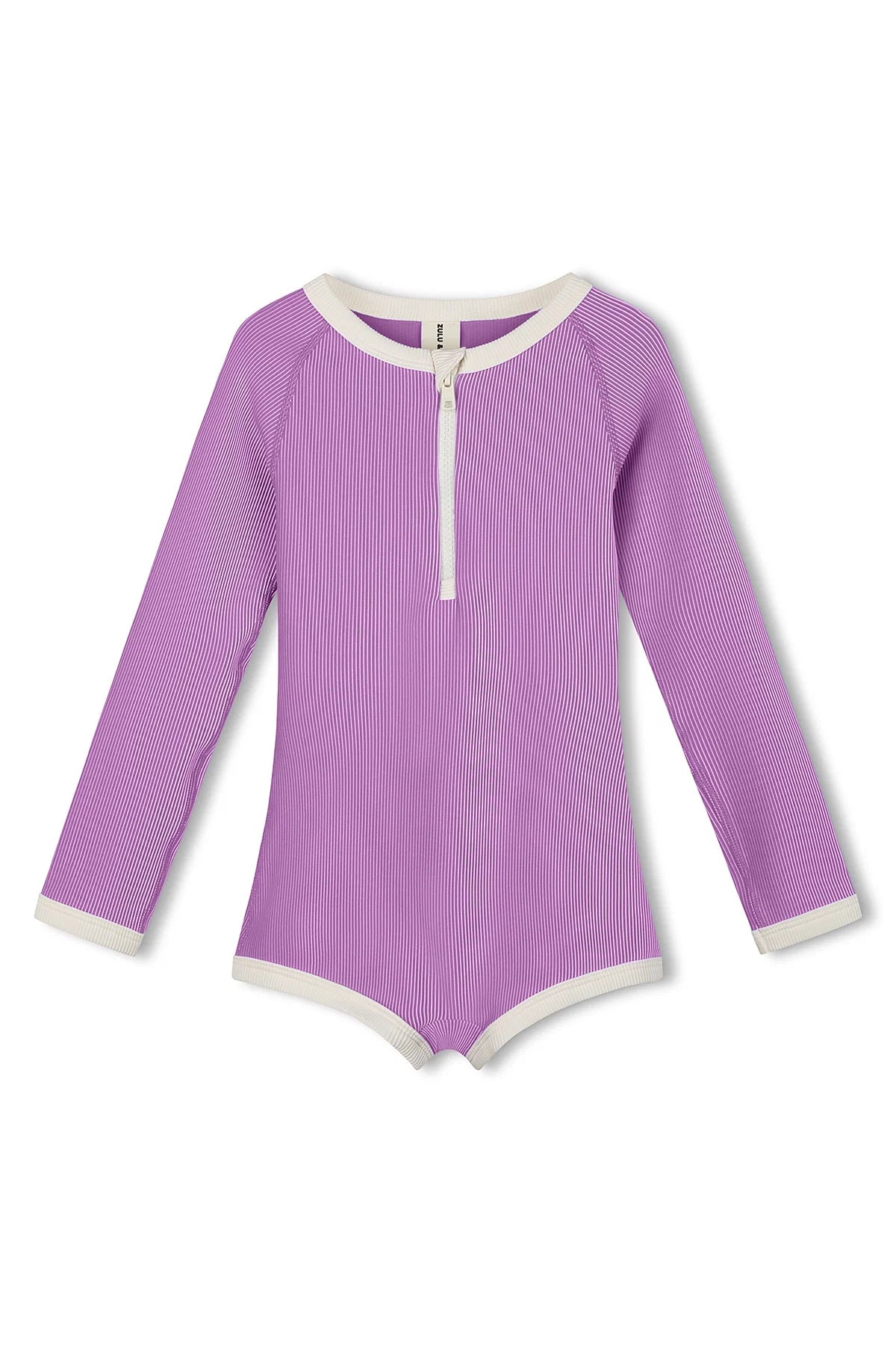 Mini Stripe Rashie Onesie - Lilac