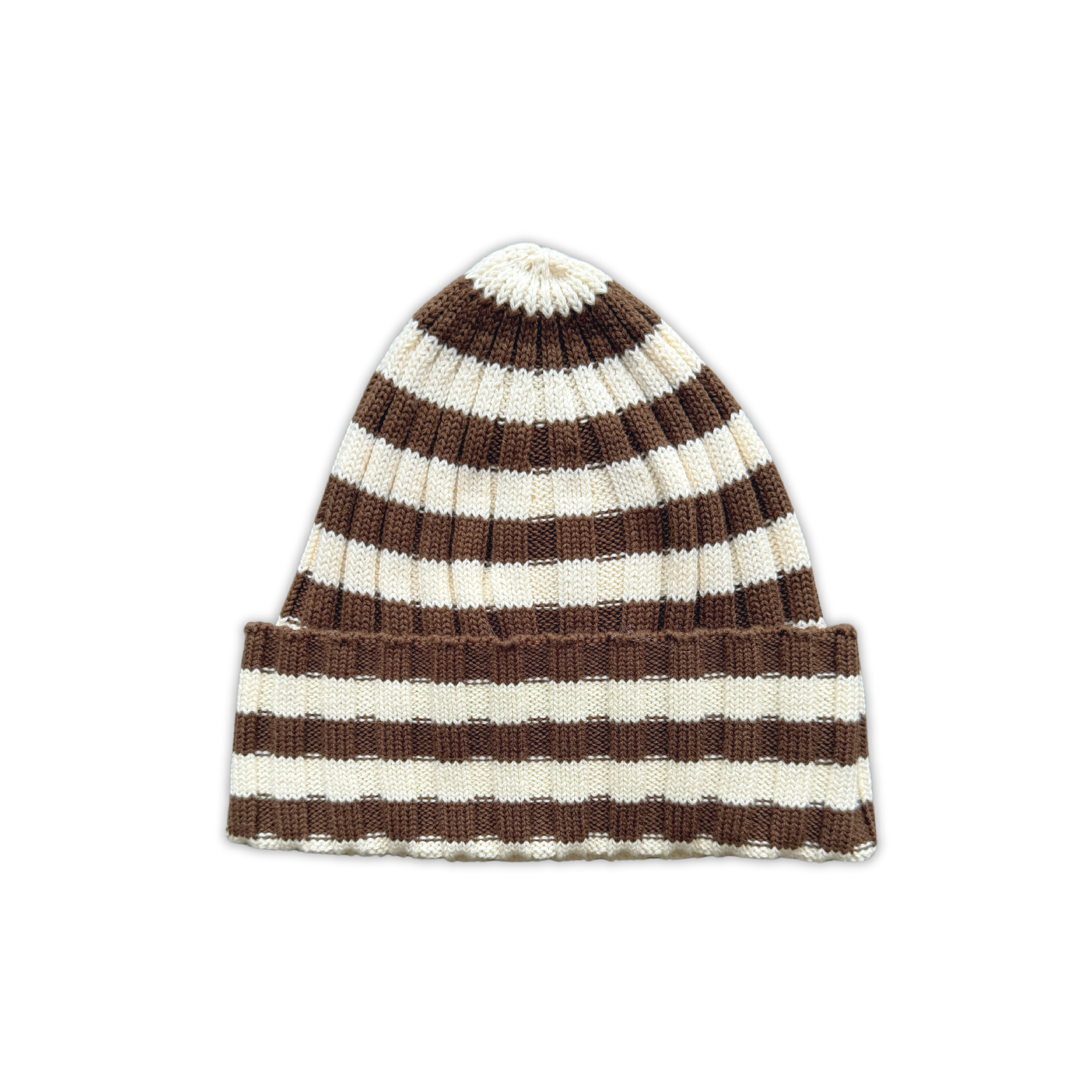 Organic Striped Pixie Rib Beanie - Espresso