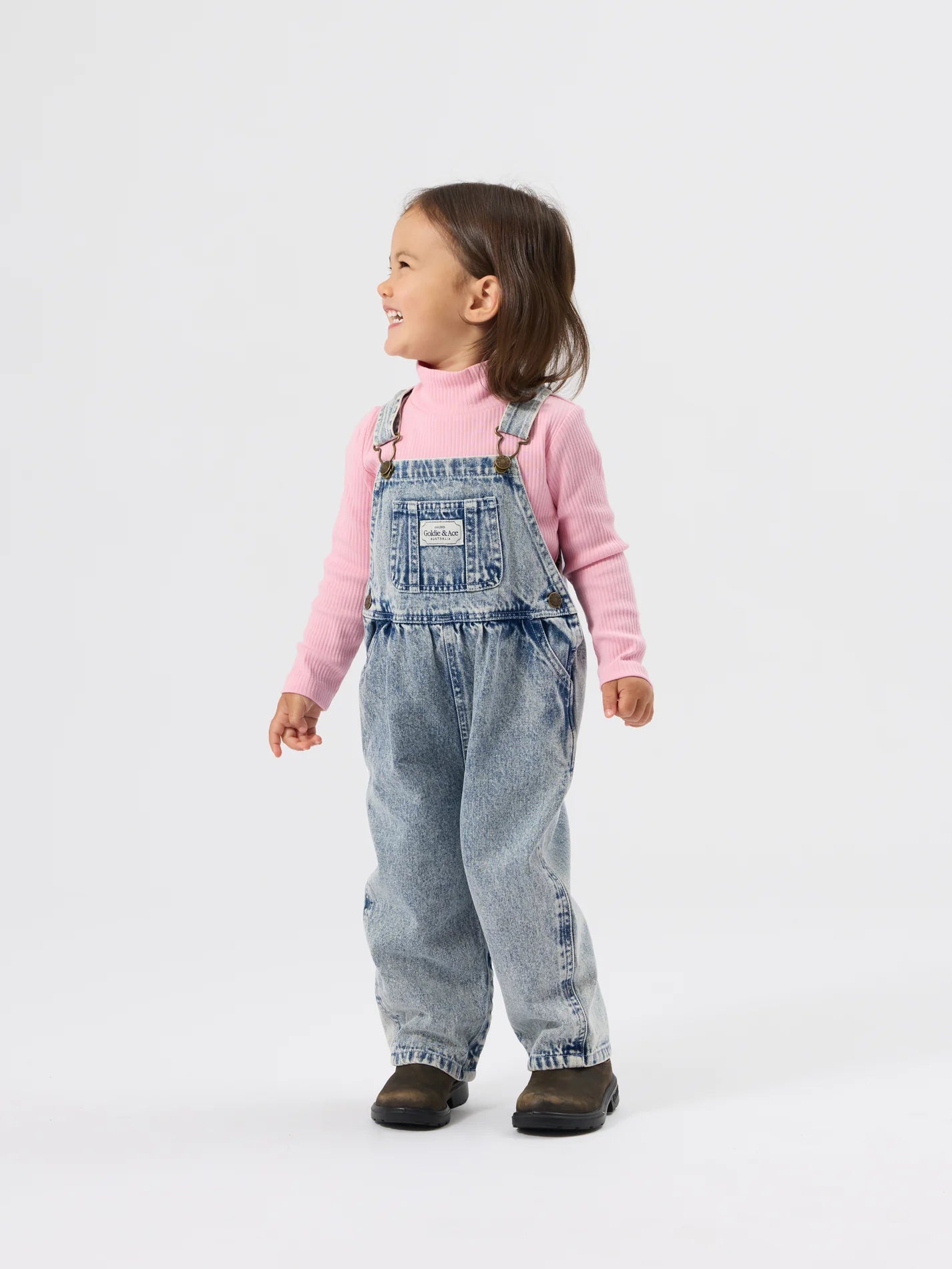 Austin Vintage Washed Denim Overalls Light Denim