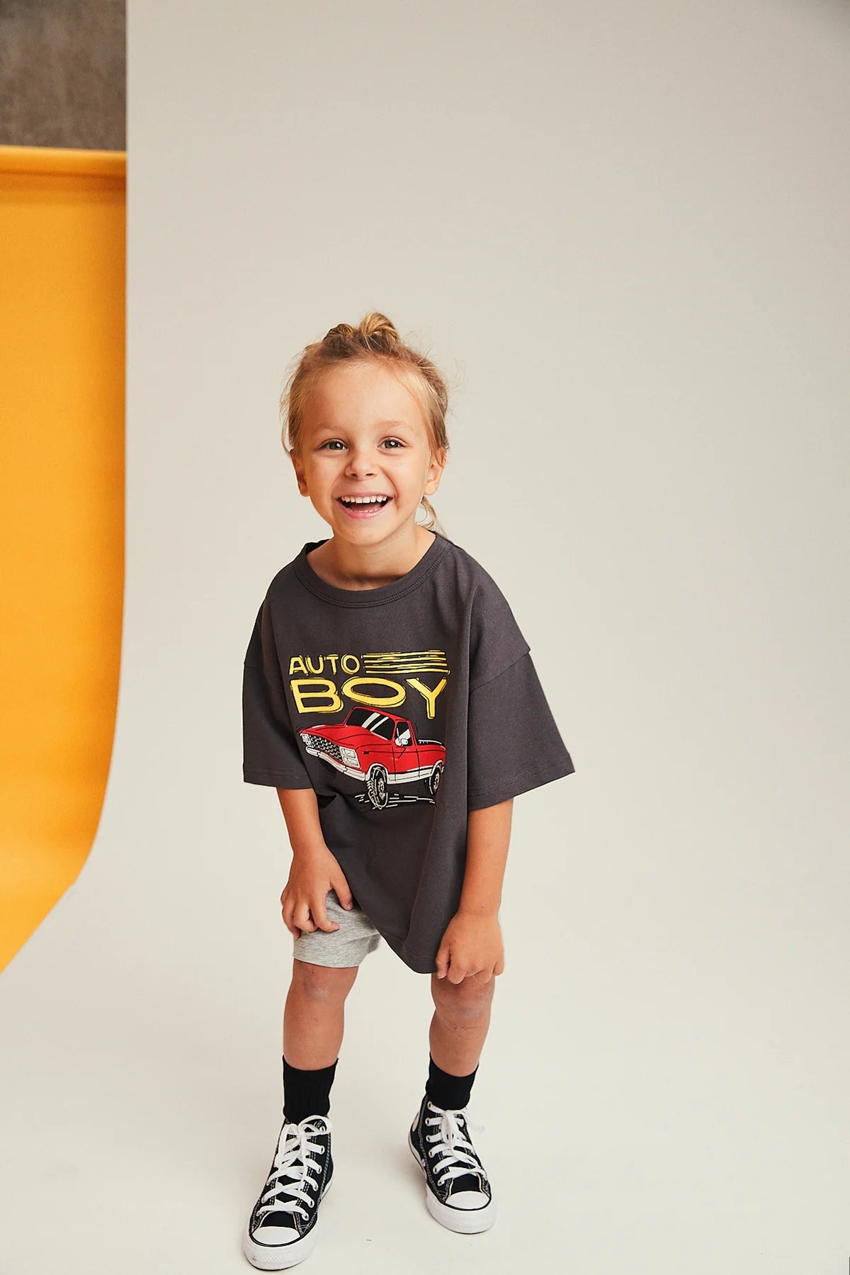 Auto Boy Tee in Washed Black