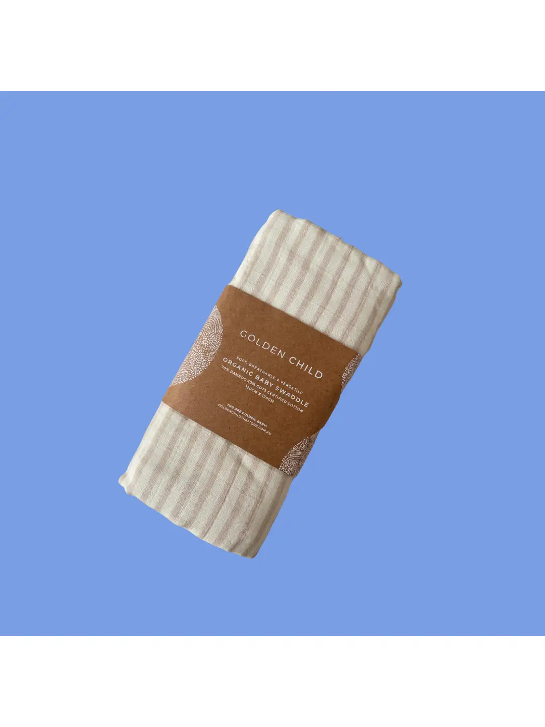 Baby mini stripe organic bamboo swaddle - Stone