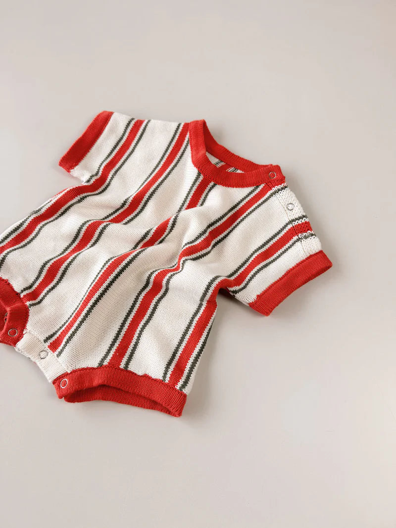 Retro Stripe Cotton Stripe Romper