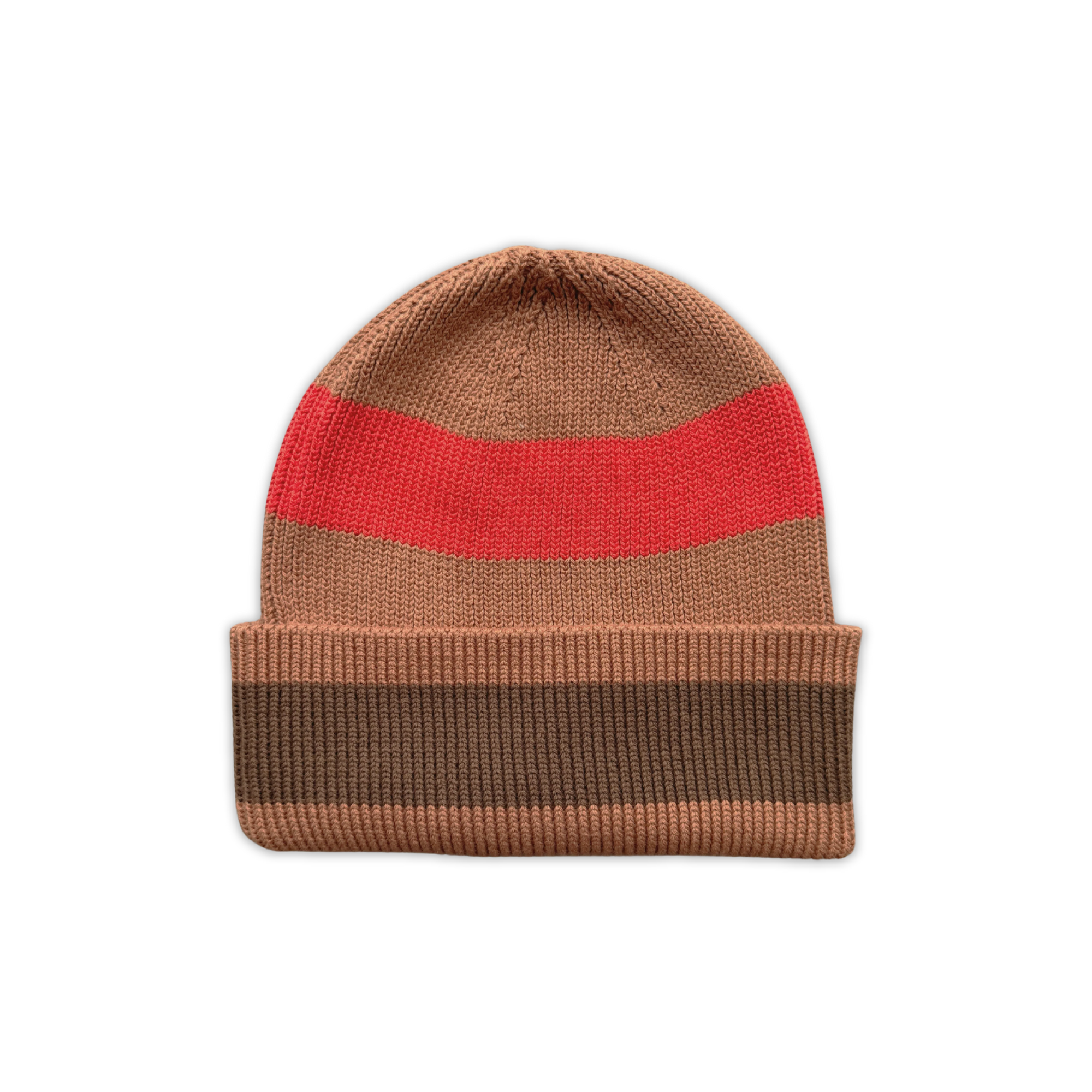 Organic Striped Pixie Knit Beanie - Earth