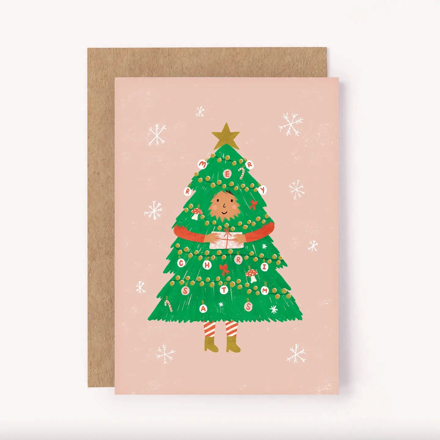 Christmas Tree Helper Card - Cute Xmas Festive Greeting Card