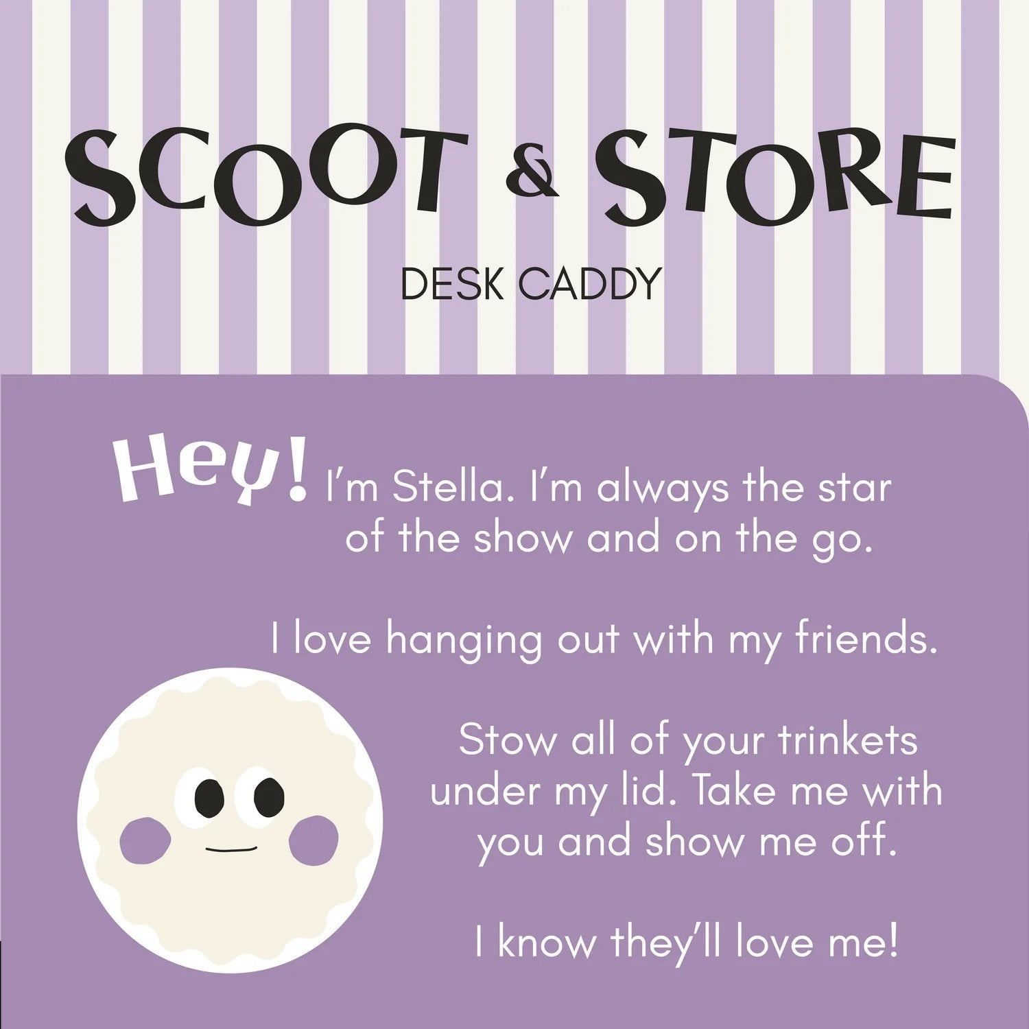 Cowrie & Conch ~ Scoot & Store Desk Caddy - Stella