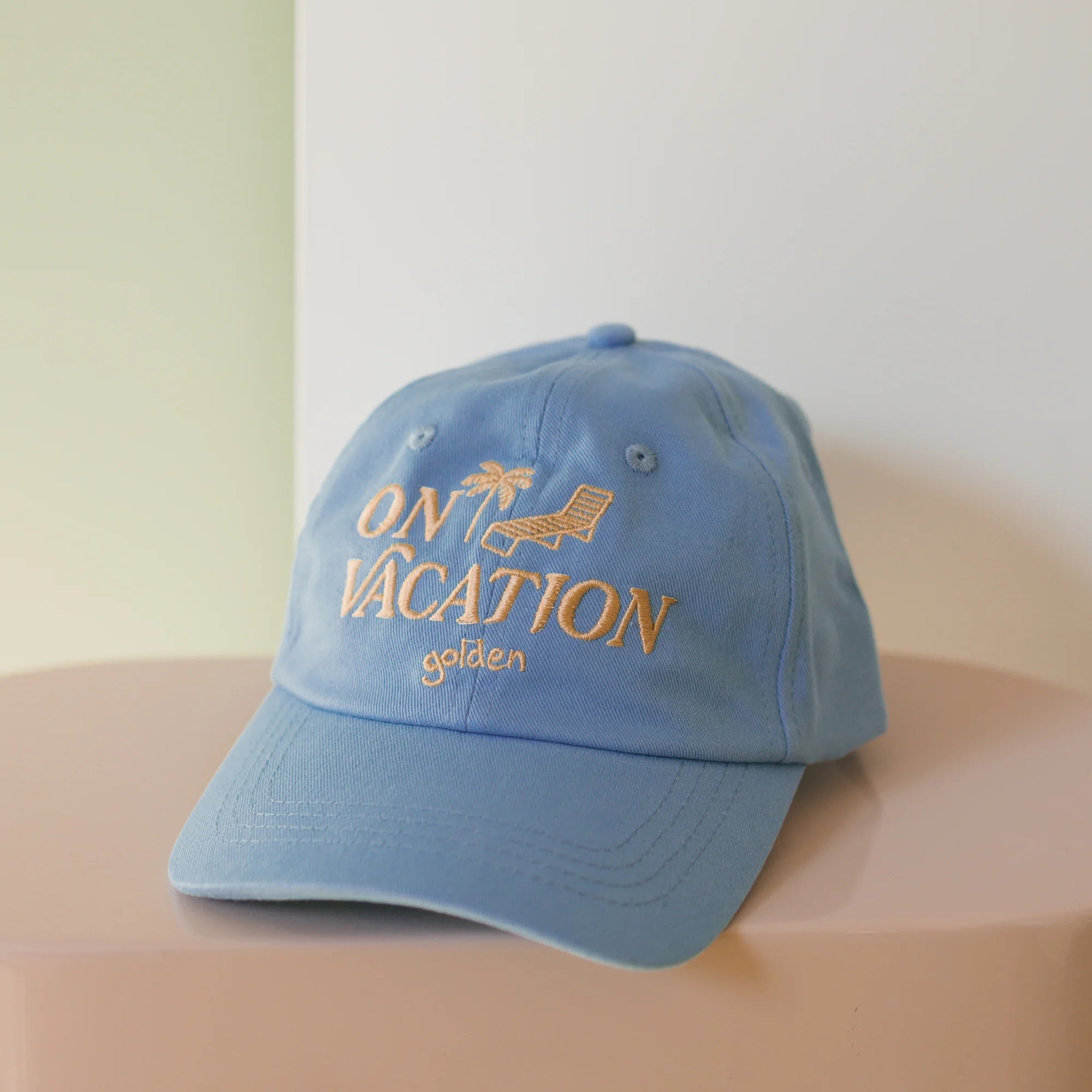 On Vacation Cap Sea Blue
