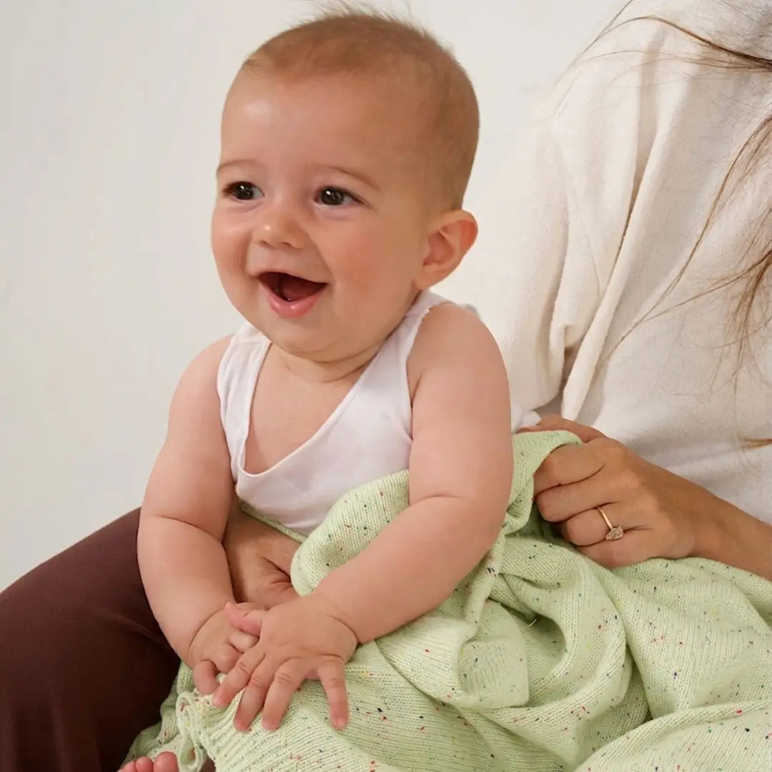 The Rainbow Speckled Baby Blanket - Lime