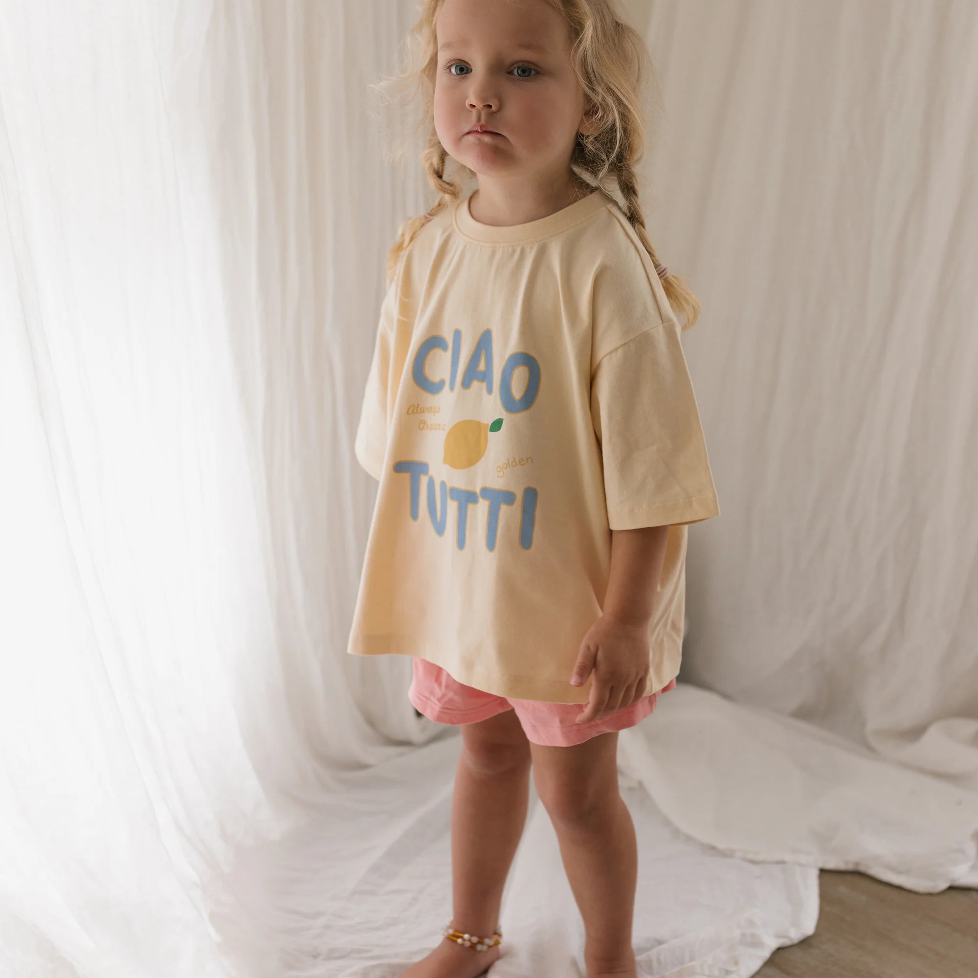 Ciao Tutti Limone Mid Sleeve Tee Vanilla Parfait