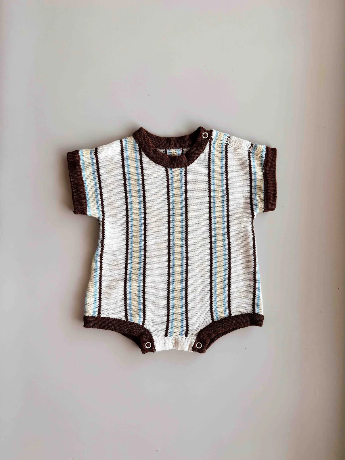 Retro Stripe Romper - Azure