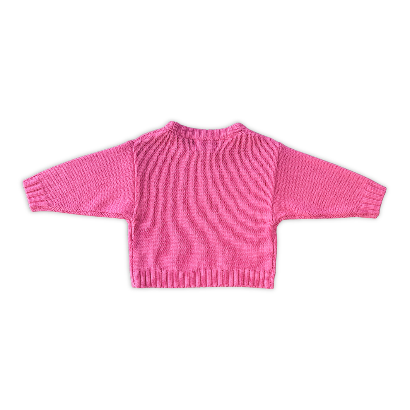 Merino Blend Knit Pullover - Raspberry