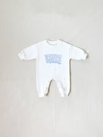 Parker Numbers Relaxed Romper - White/Blue