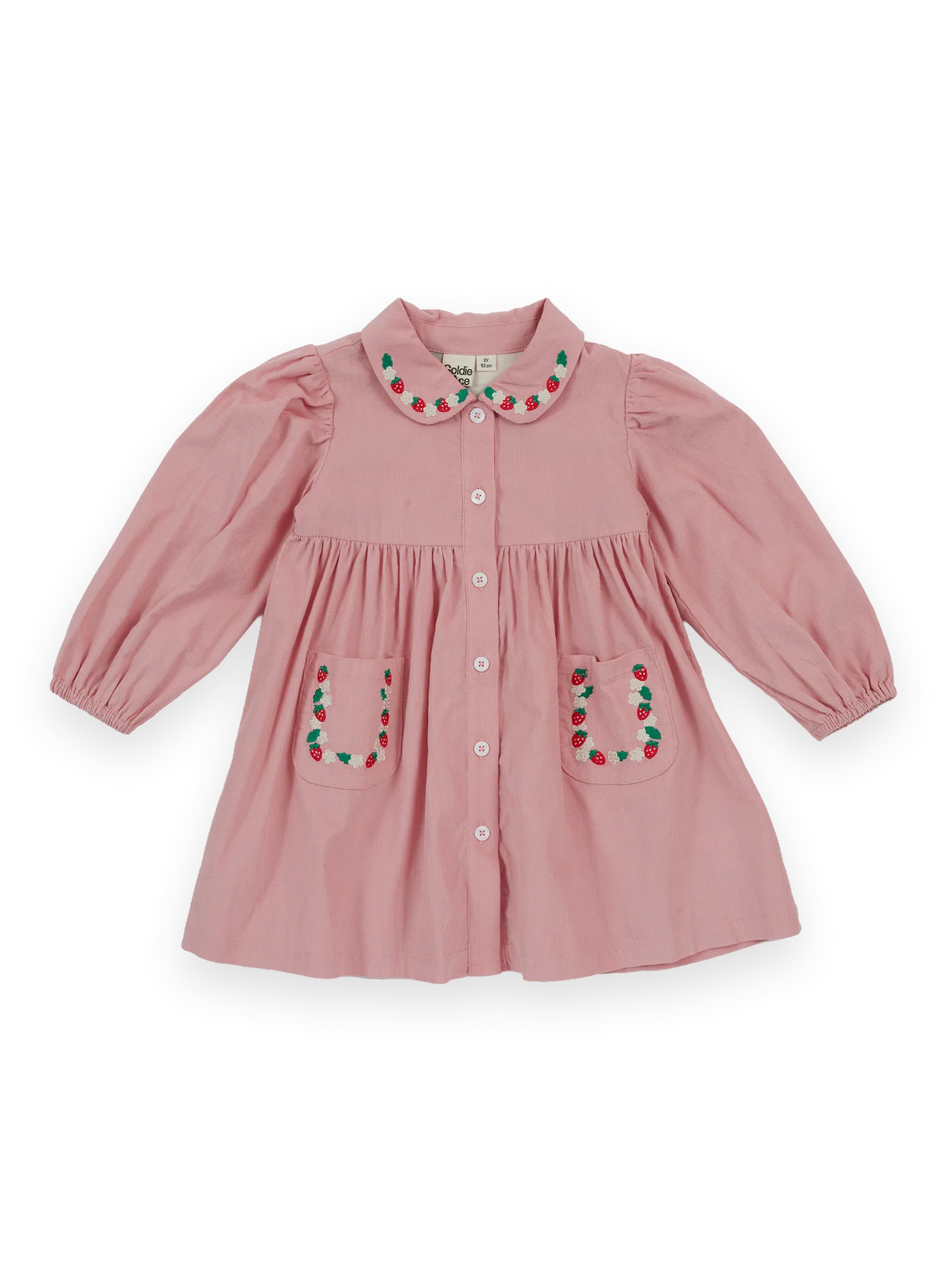 Wild Strawberry Corduroy Collar Dress