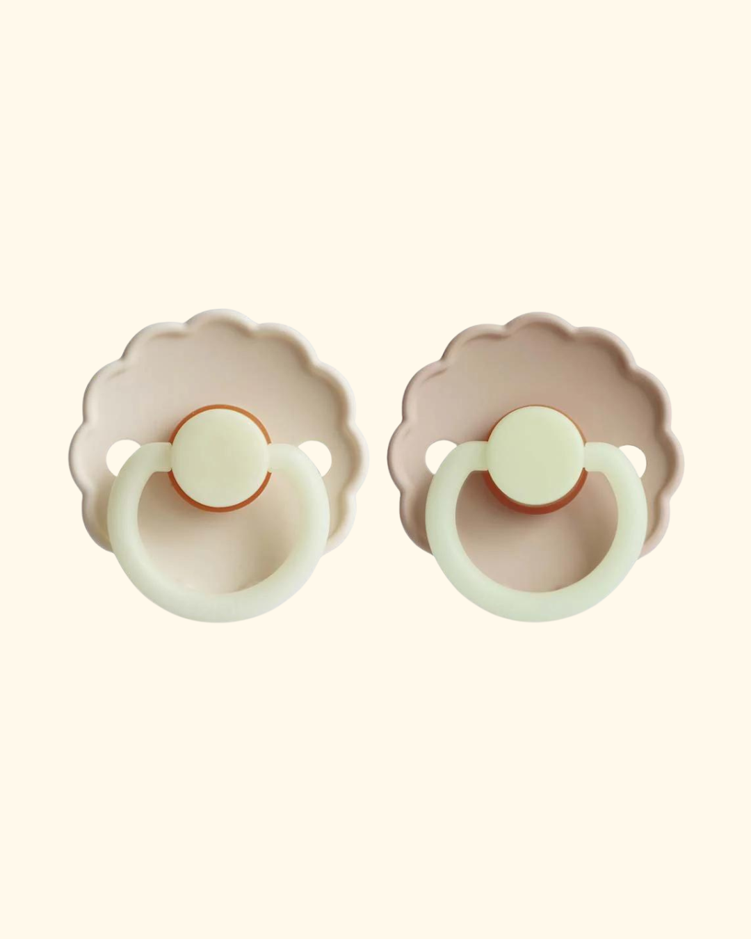FRIGG ~ Daisy Night Dummies 2 PACK | Cream/Croissant