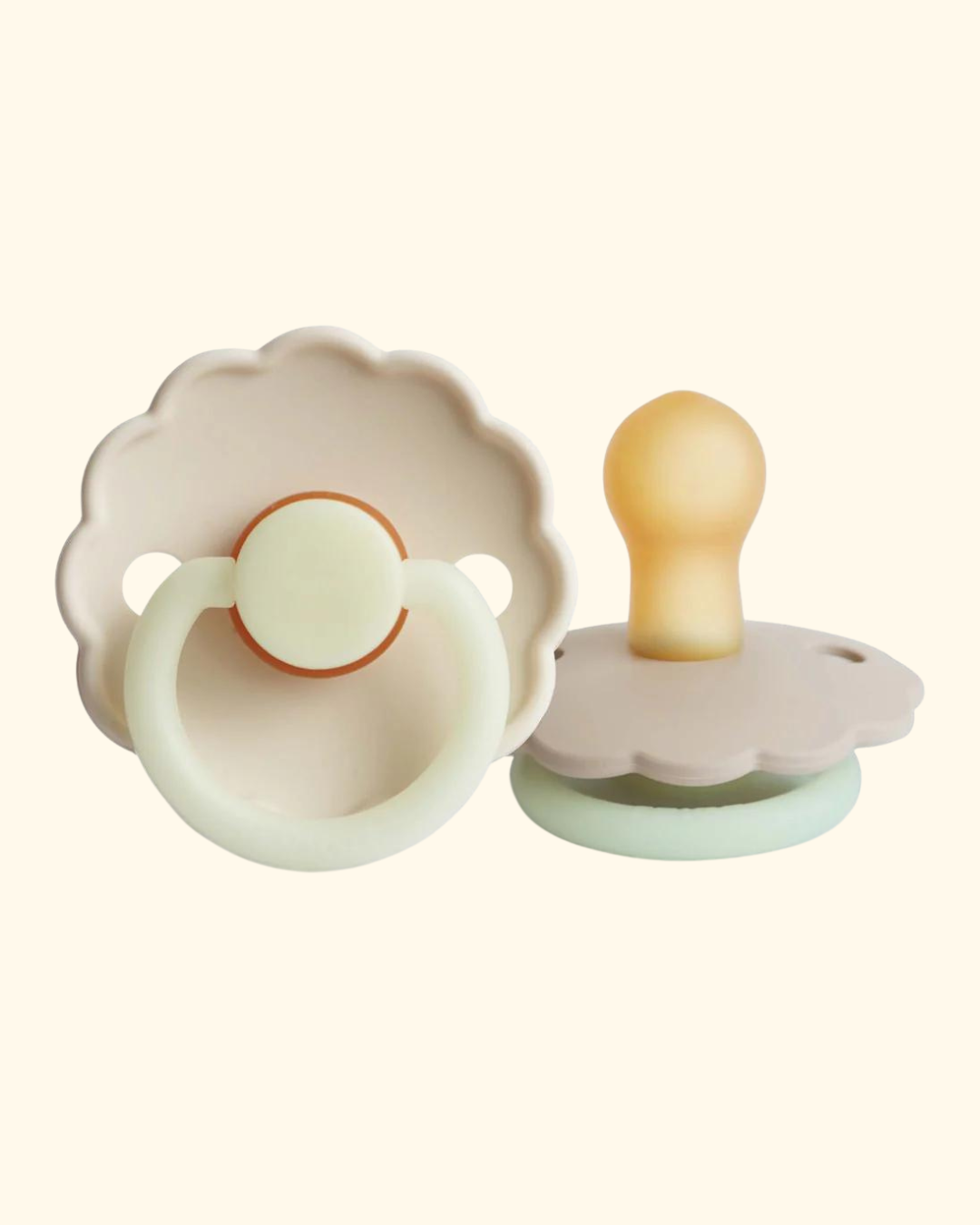 FRIGG ~ Daisy Night Dummies 2 PACK | Cream/Croissant