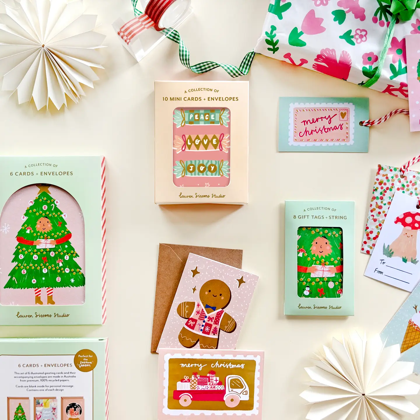 Festive Mini Greeting Card Boxed Set - 10 Holiday Christmas