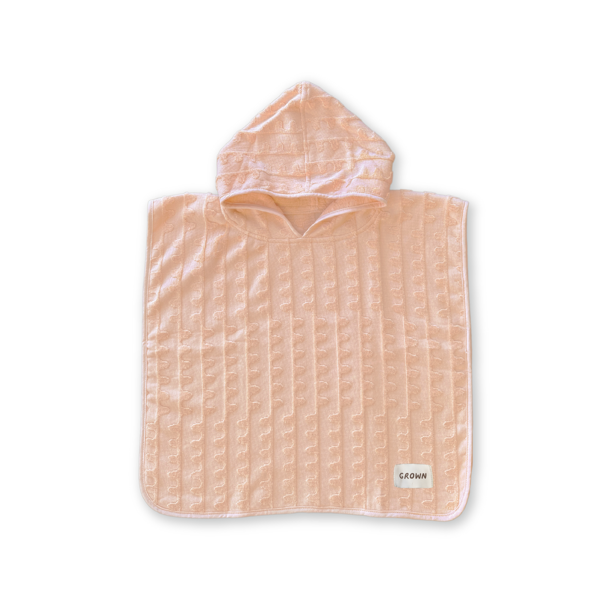 Terry Towelling Flow Poncho - Peachy