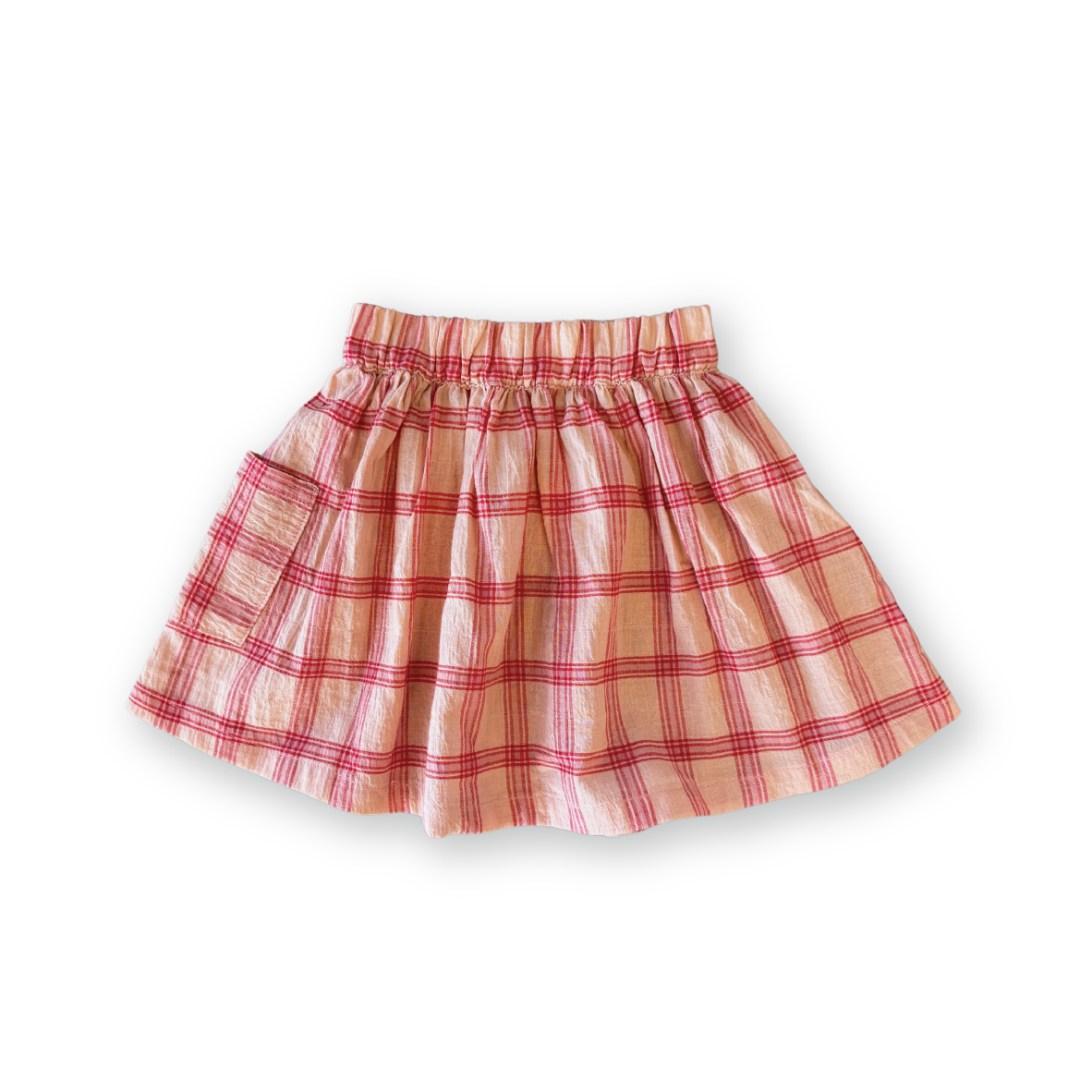Tomato Cotton Check Skirt