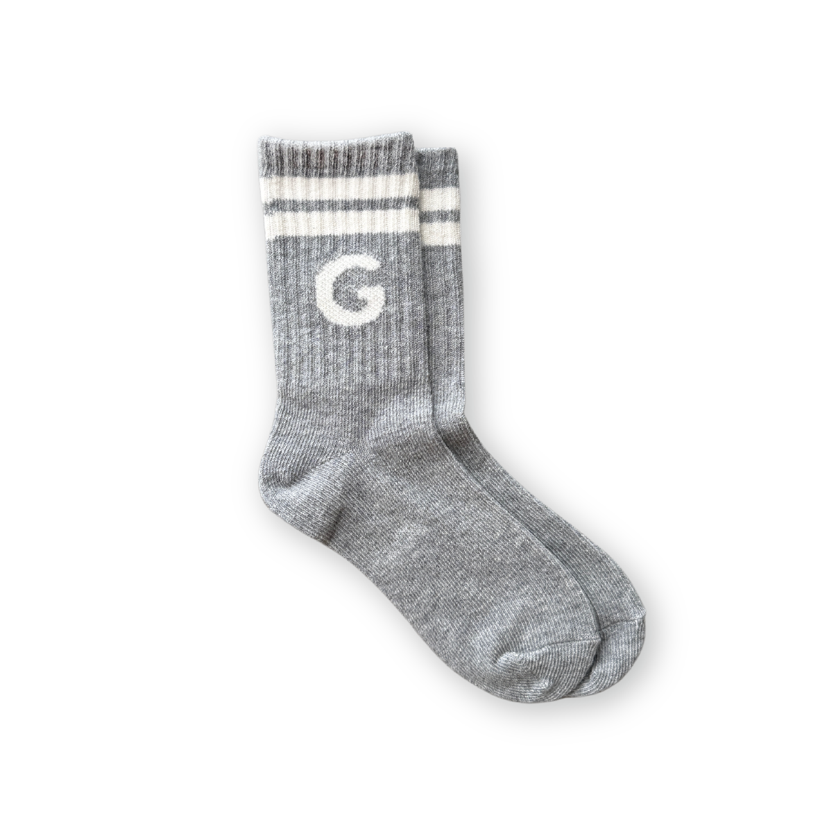 Stripe Logo Socks - Grey Marle