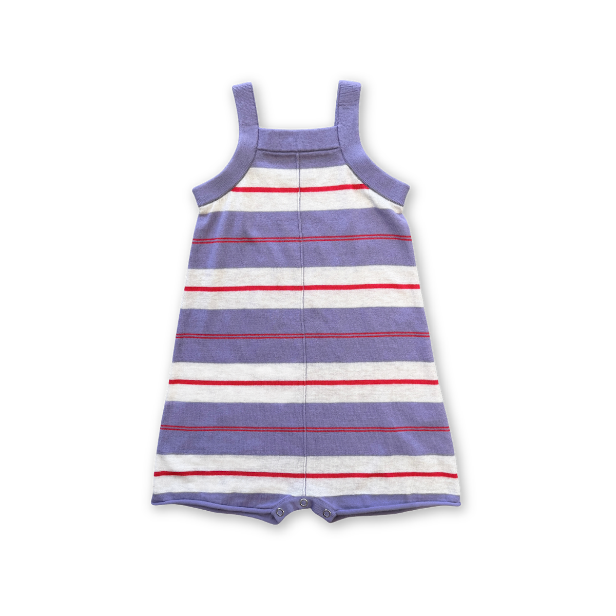 Organic Knitted Club Stripe Romper - Mauve