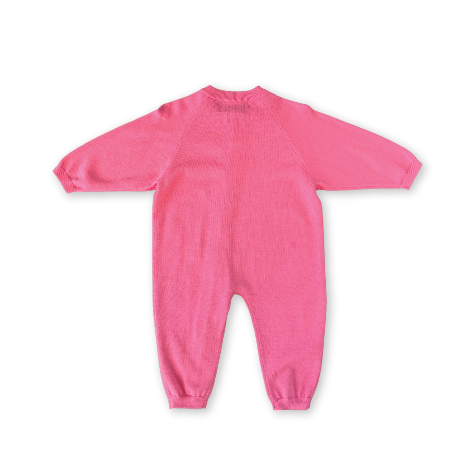 Organic Knit Zipper Starsuit - Bright Sorbet