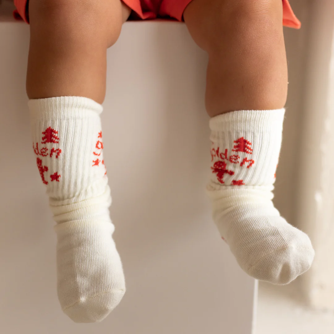 Golden Children ~ Christmas Socks Cream