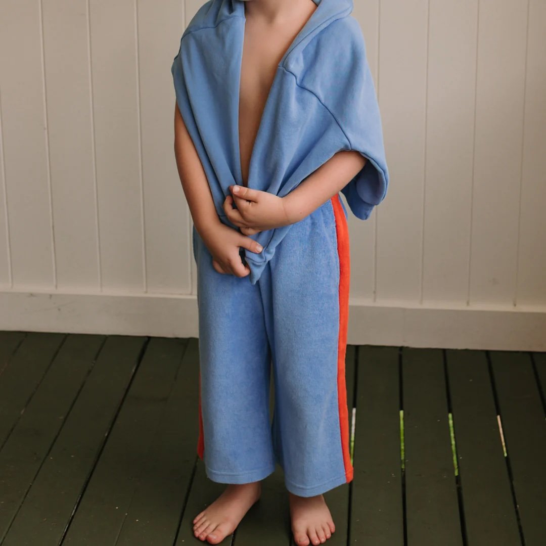 Golden Children ~ Ciao Tutti Relaxed Pants Terry Towel Pool Blue / Napoli