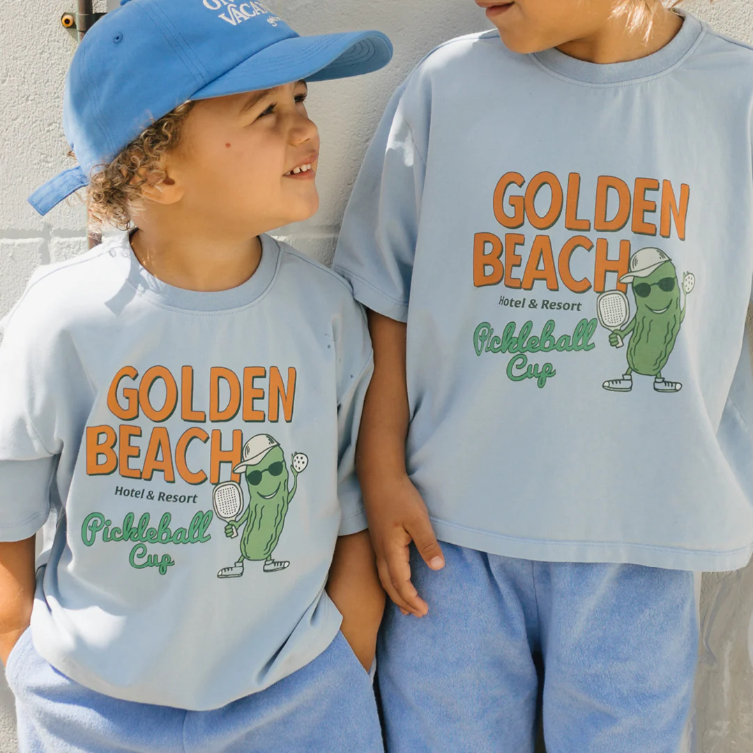 Golden Children ~ Golden Beach Mid Sleeve Tee Palm Blue