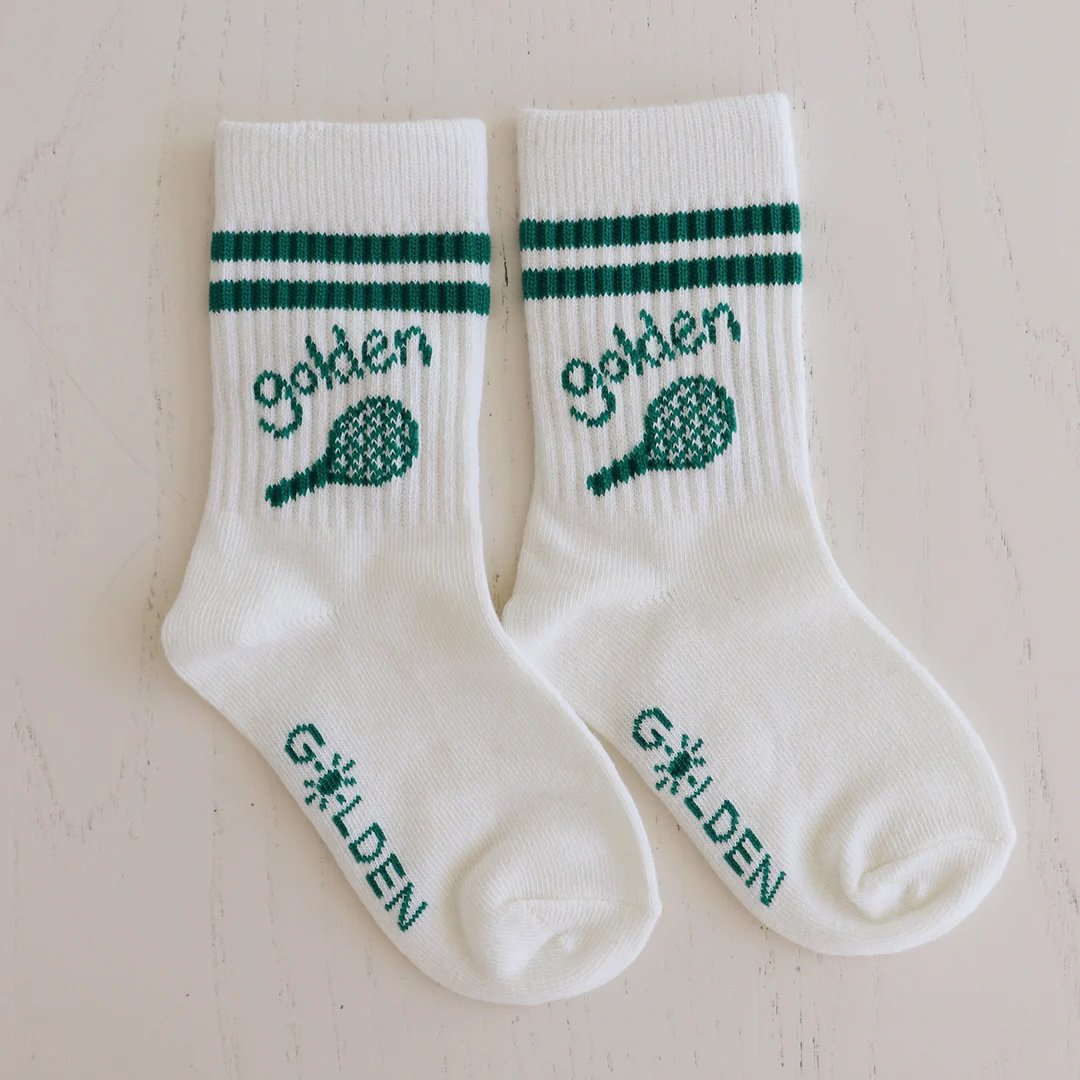 Golden Children ~ Retro Boy Socks Vanilla / Green