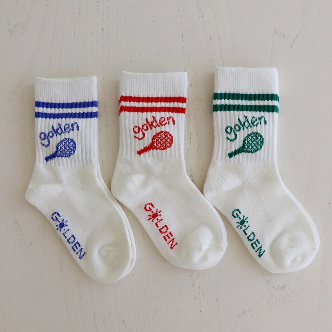 Golden Children ~ Retro Boy Socks Vanilla / Green