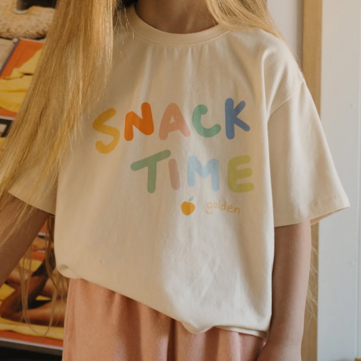 Golden Children ~ Snack Time Mid Sleeve Tee Buttercream