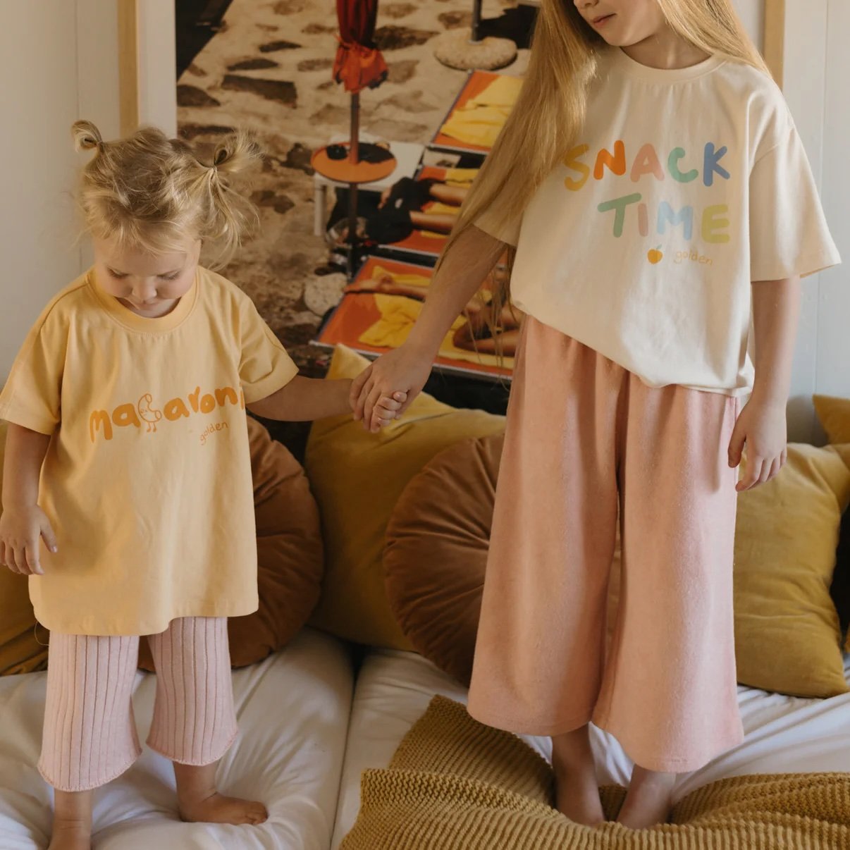 Golden Children ~ Snack Time Mid Sleeve Tee Buttercream