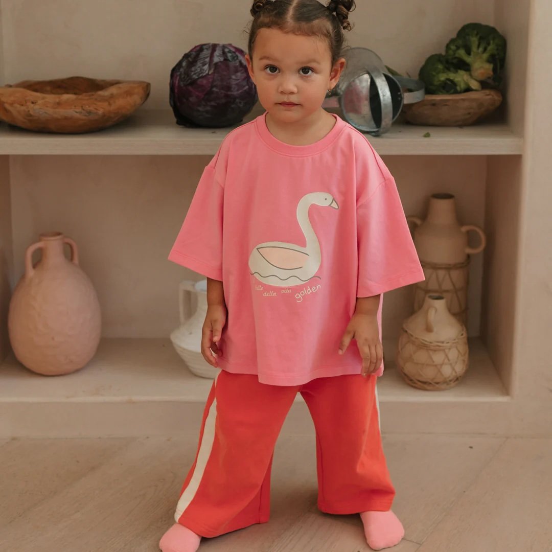 Golden Children ~ Swan Mid Sleeve Tee Meringue Pink
