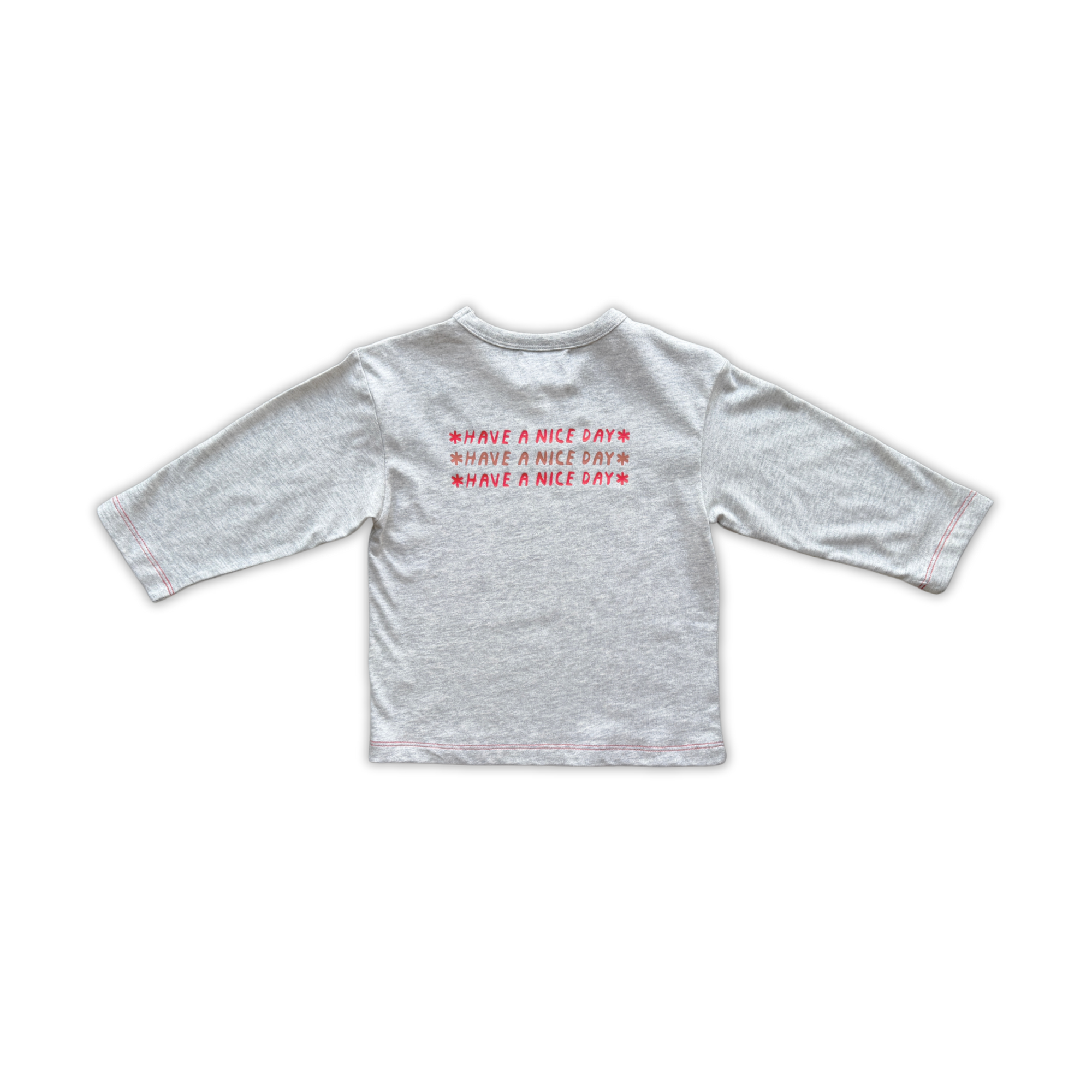 Organic Have A Nice Day LS Tee - Grey Marle