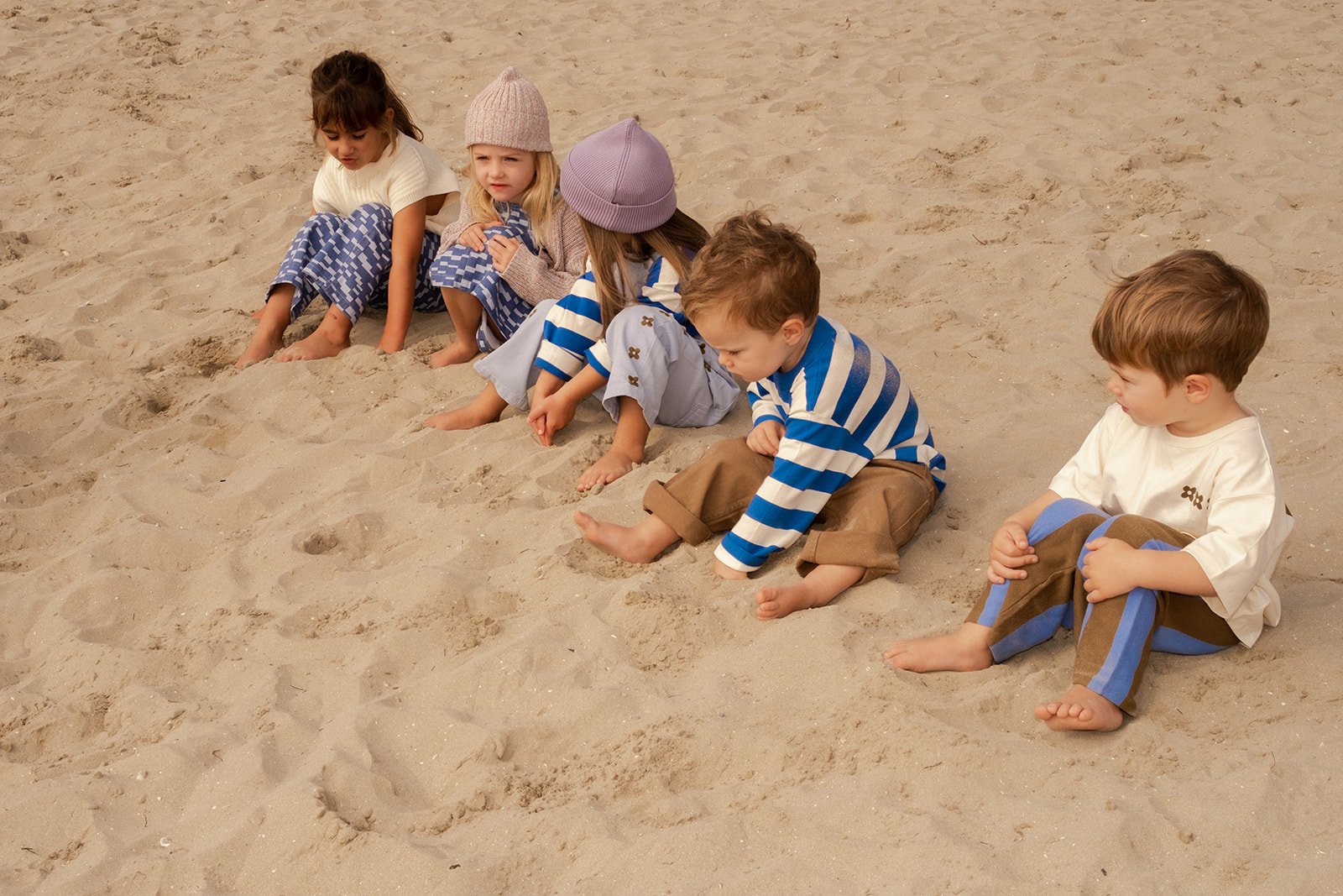 Grown ~ Knitted Stripe Sleeve Tee Sea