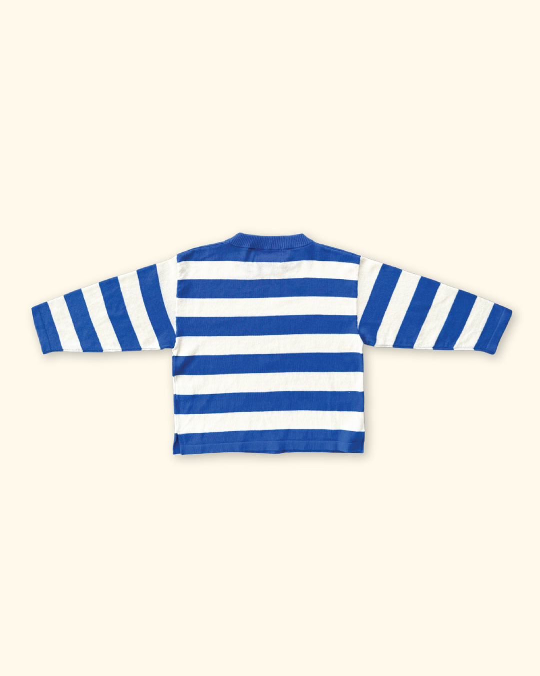 Grown ~ Knitted Stripe Sleeve Tee Sea
