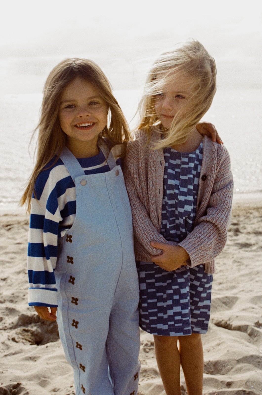 Grown ~ Knitted Stripe Sleeve Tee Sea
