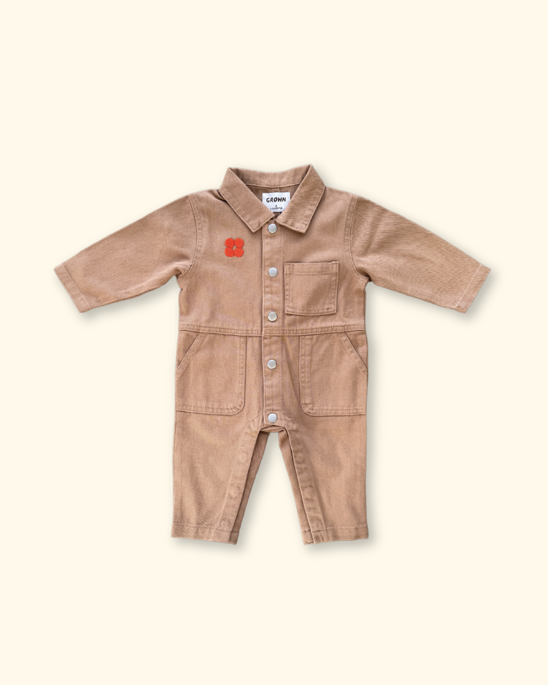Grown ~ Organic Denim Boilersuit - Clay