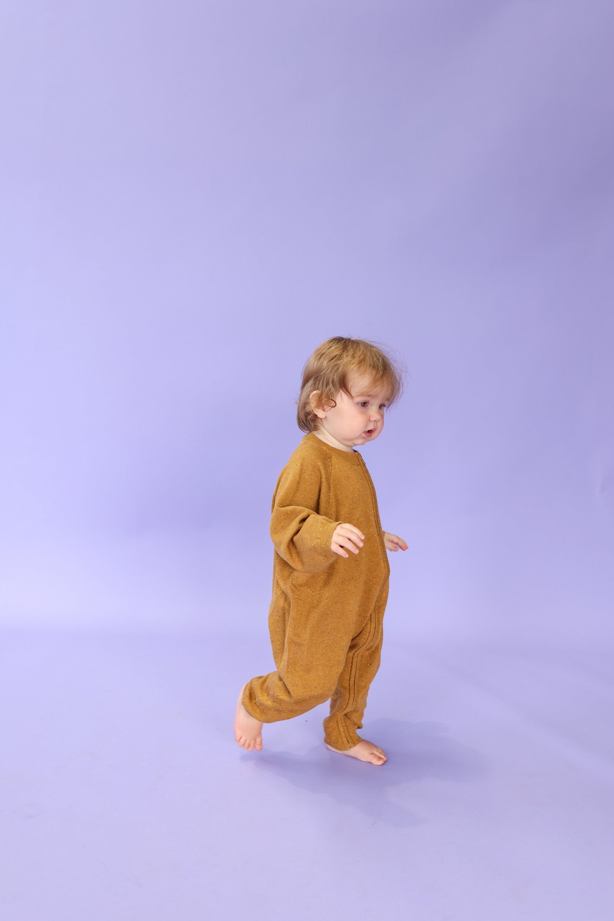 Grown ~ Organic Essential Zip Starsuit Golden Speckle