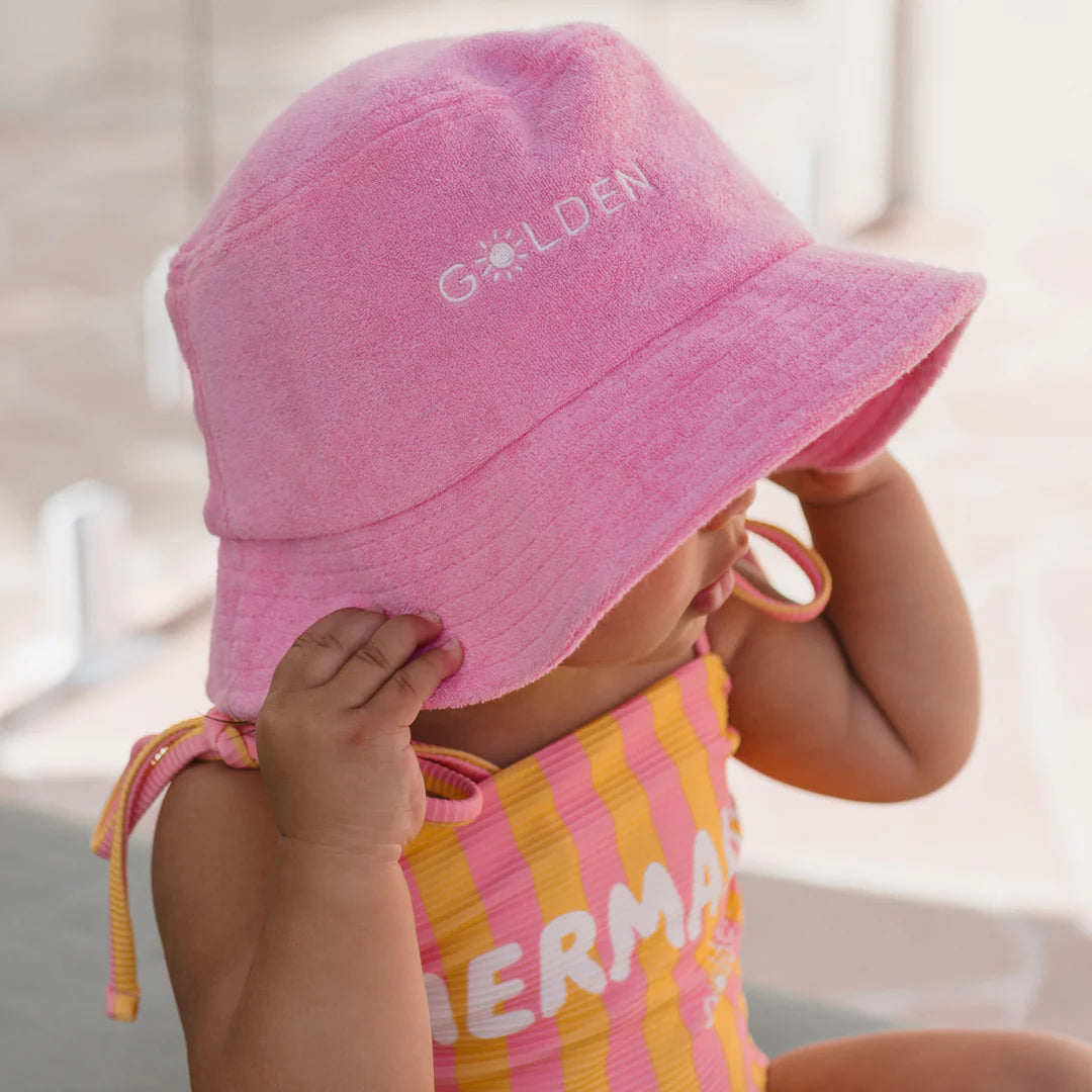 Retro Golden Orange Bucket Hat Strawberry