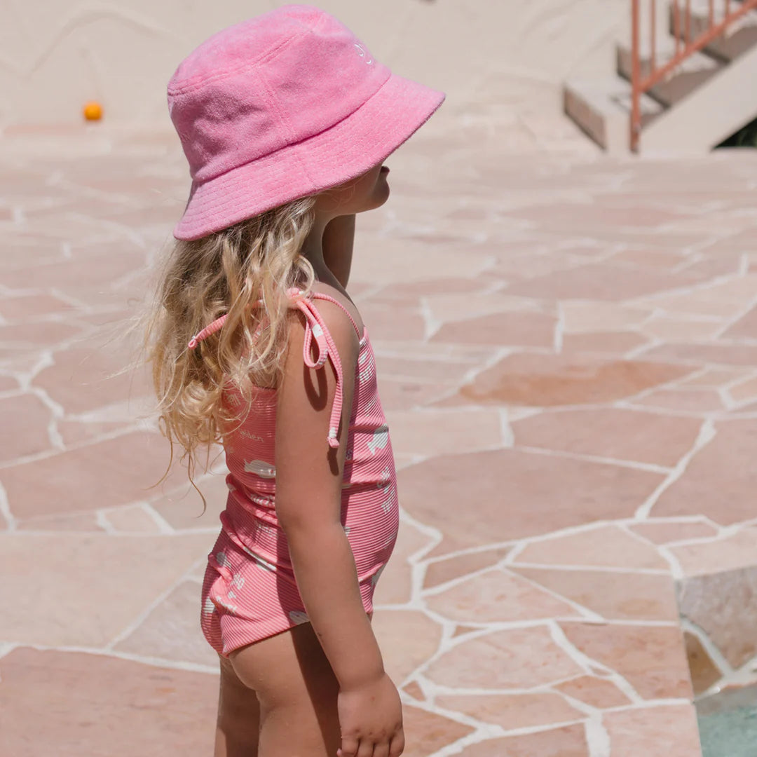 Retro Golden Orange Bucket Hat Strawberry