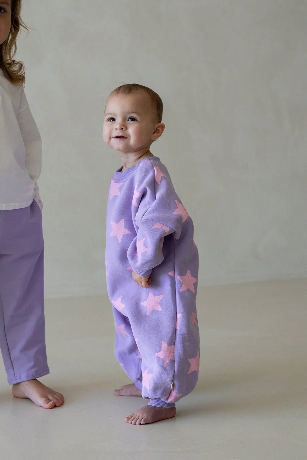 Star Romper - Lilac/Candy Pink