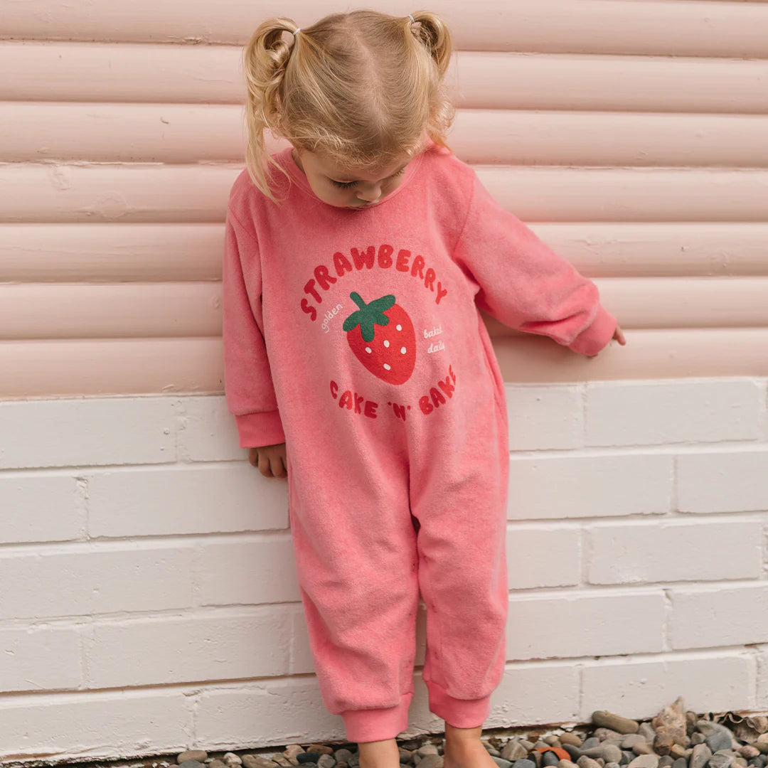 Strawberry Cake Playsuit Meringue Pink