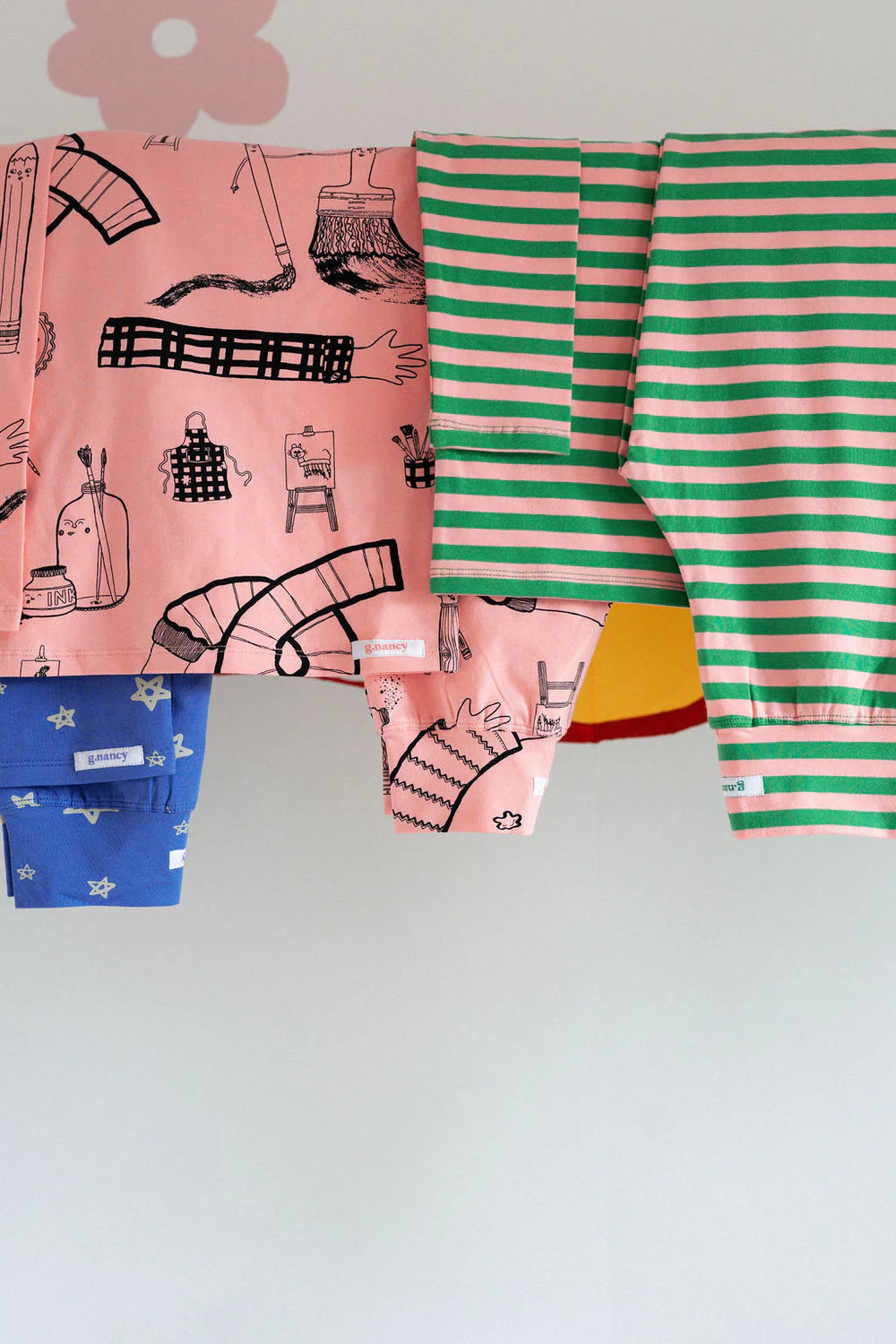 kelly green & bubblegum stripe